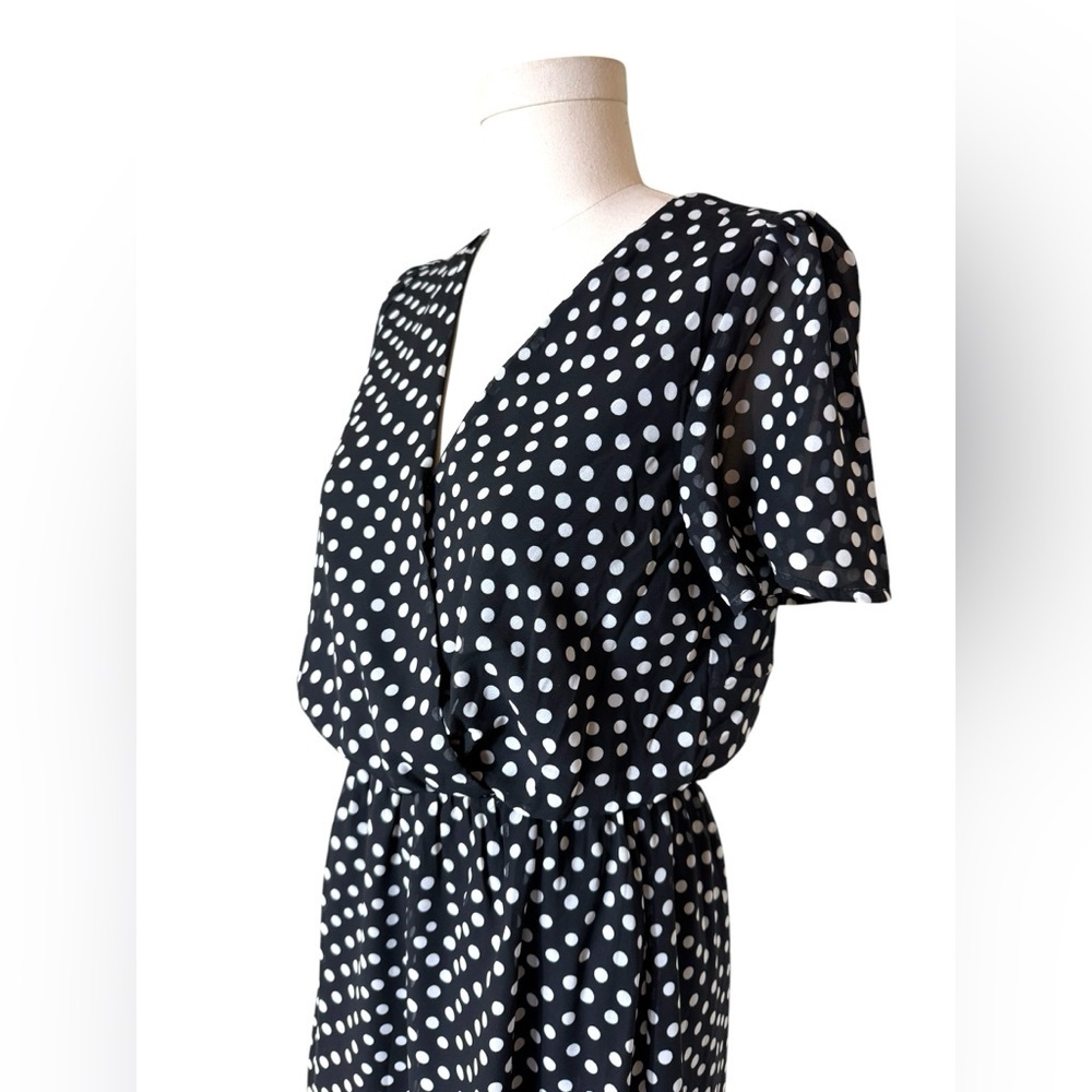 NWT Brixon Ivy Wesley Polka Dot Print Dress, Black and White, Size Medium - Picture 4 of 13